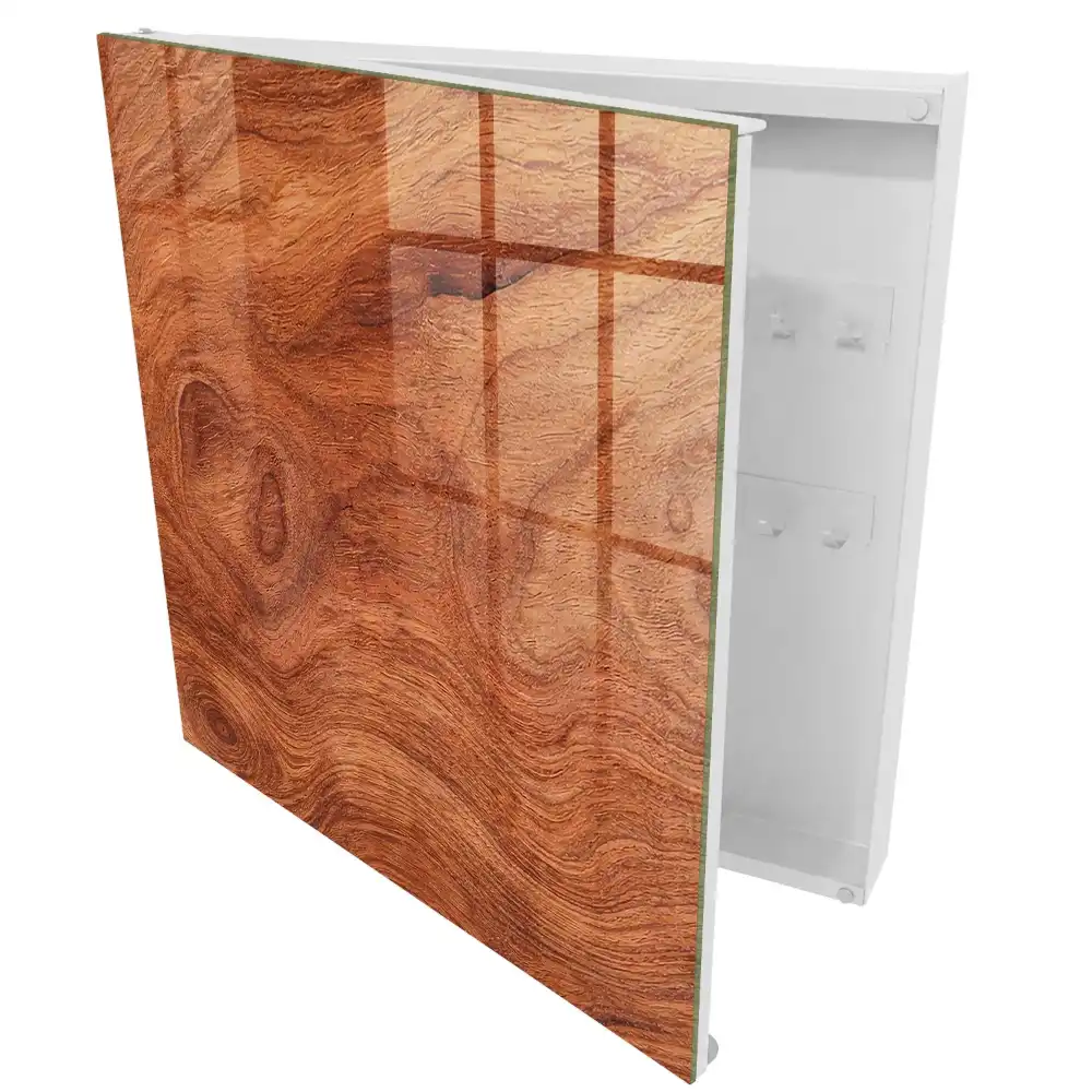 Boîte à clés murale structures en bois naturel et brun chaud