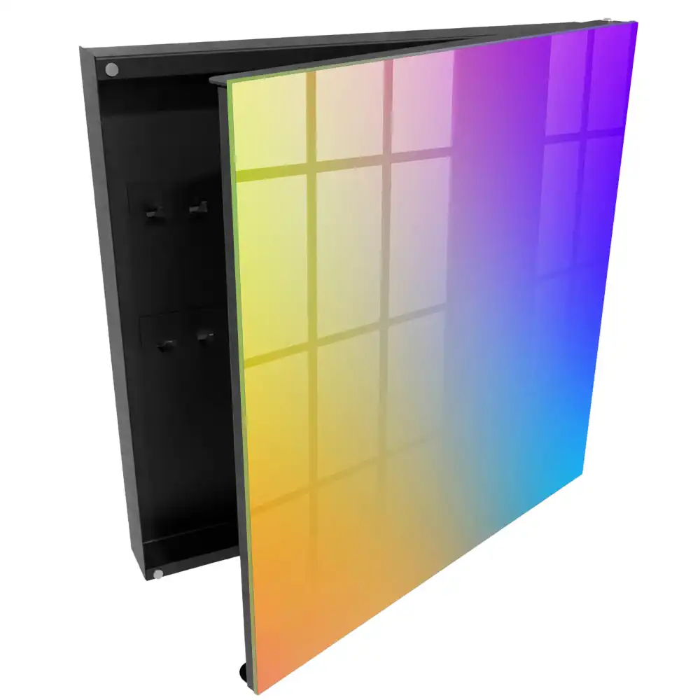 Armoire à clés des transitions arc-en-ciel scintillantes dans un spectacle visuel