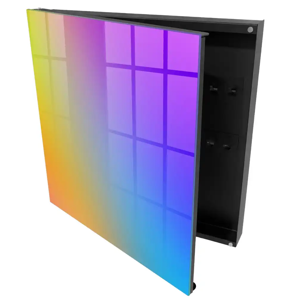 Armoire à clés des transitions arc-en-ciel scintillantes dans un spectacle visuel