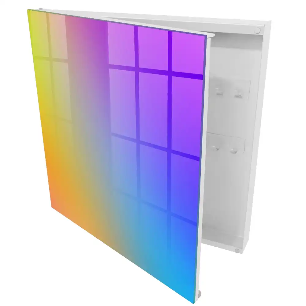 Armoire à clés des transitions arc-en-ciel scintillantes dans un spectacle visuel