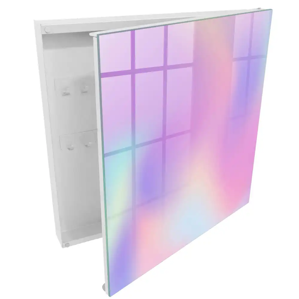Boîte à clés murale un dégradé pastel crée une harmonie de couleurs.