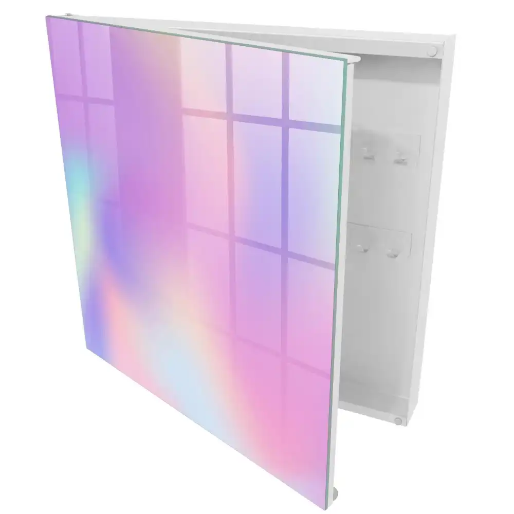 Boîte à clés murale un dégradé pastel crée une harmonie de couleurs.