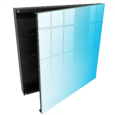 Armoire à clés un doux dégradé de bleu crée la tranquillité.