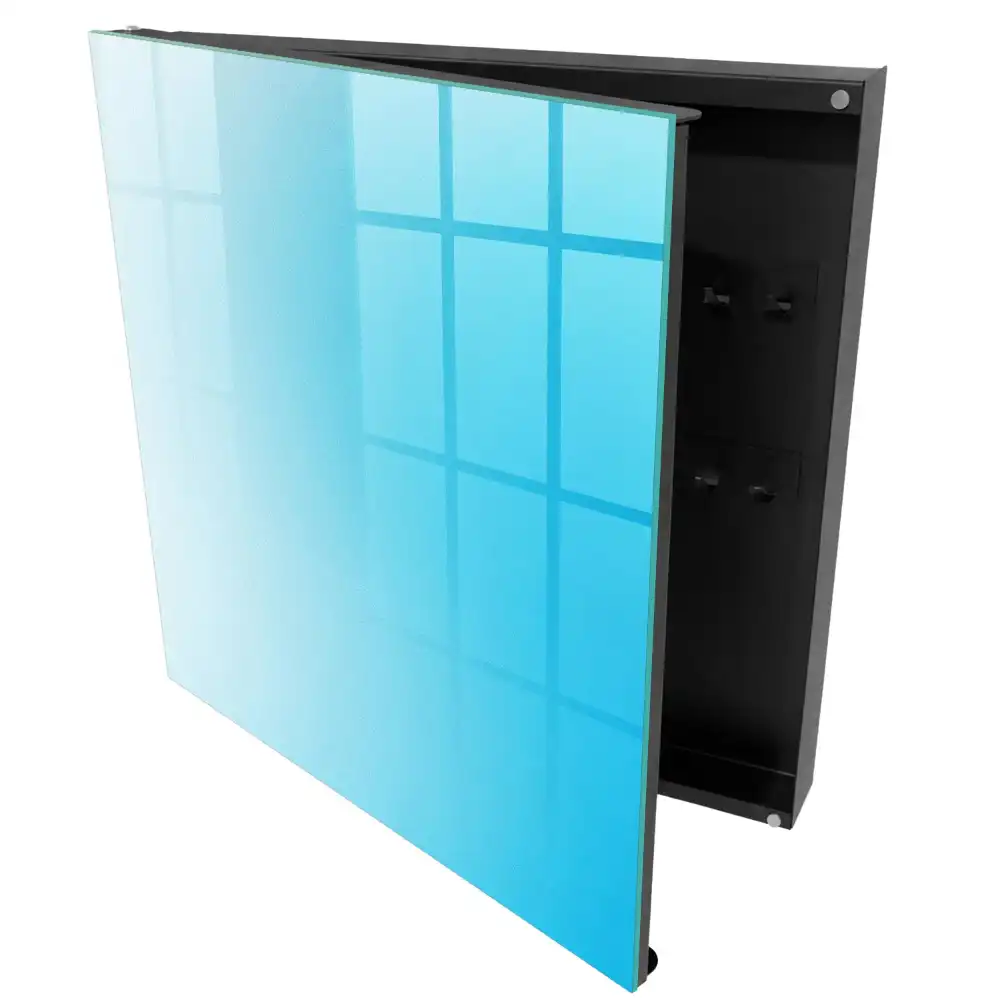 Armoire à clés un doux dégradé de bleu crée la tranquillité.