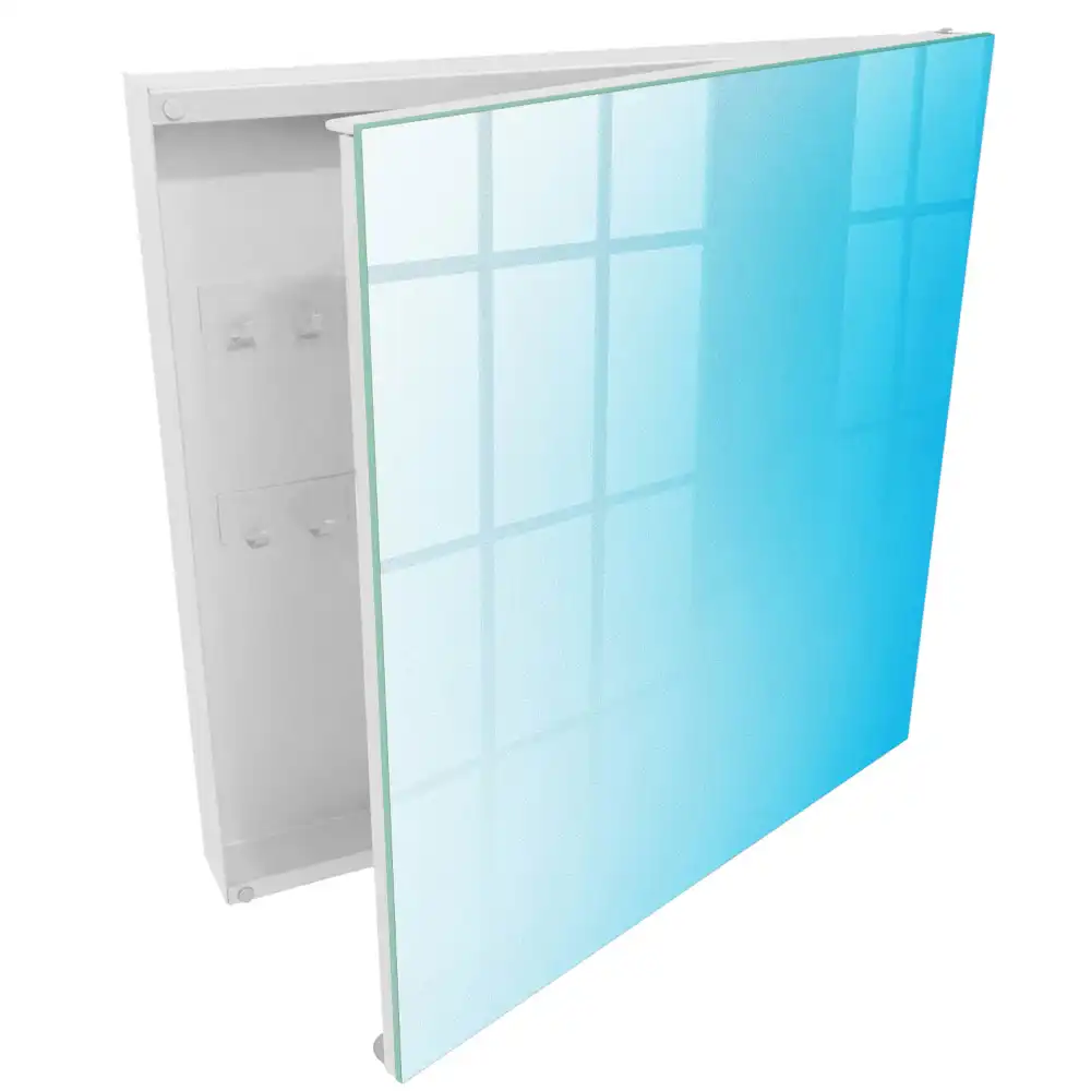 Armoire à clés un doux dégradé de bleu crée la tranquillité.