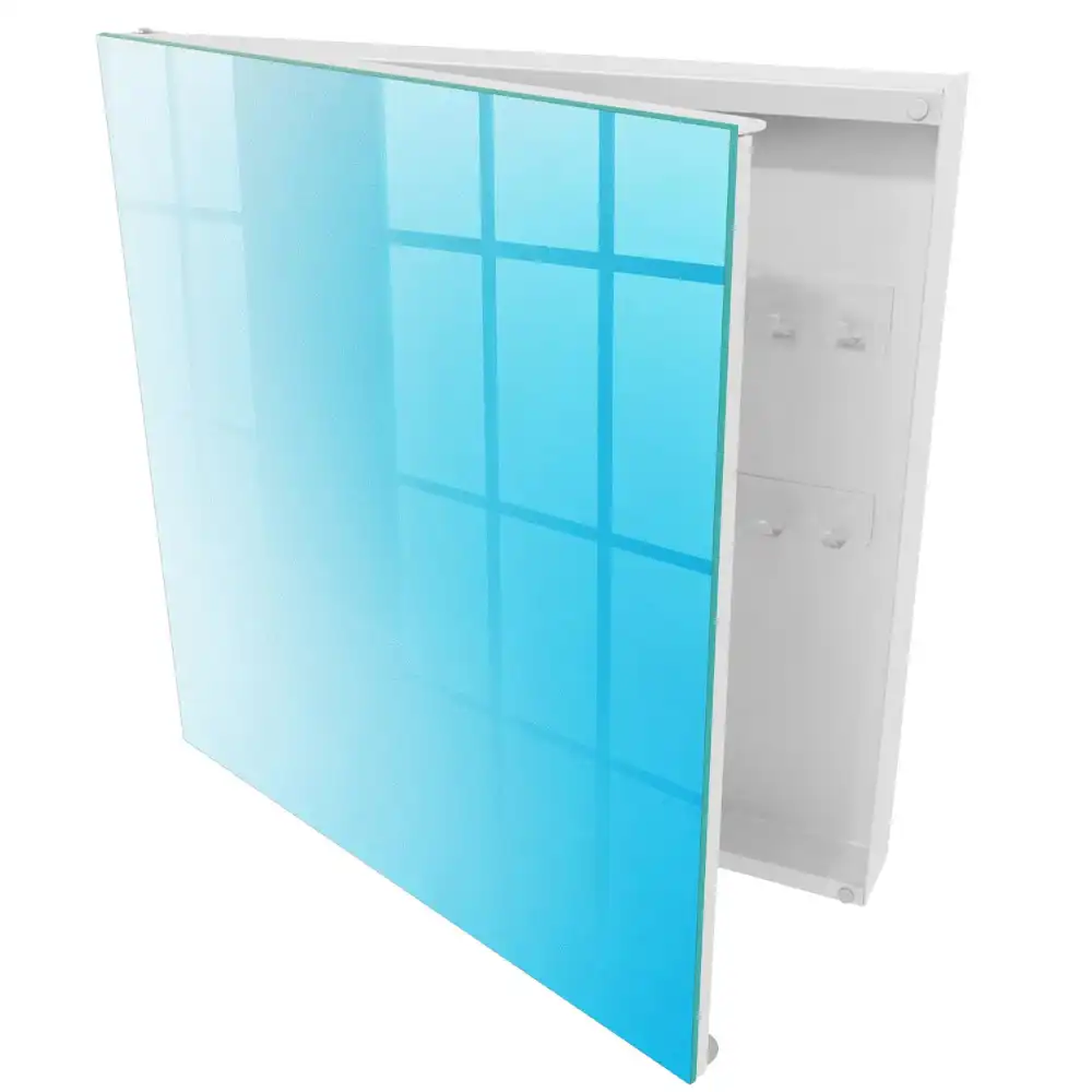 Armoire à clés un doux dégradé de bleu crée la tranquillité.