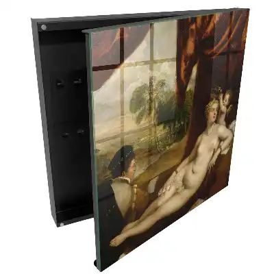 Boîte à clés scène de la Renaissance avec une femme et un ange