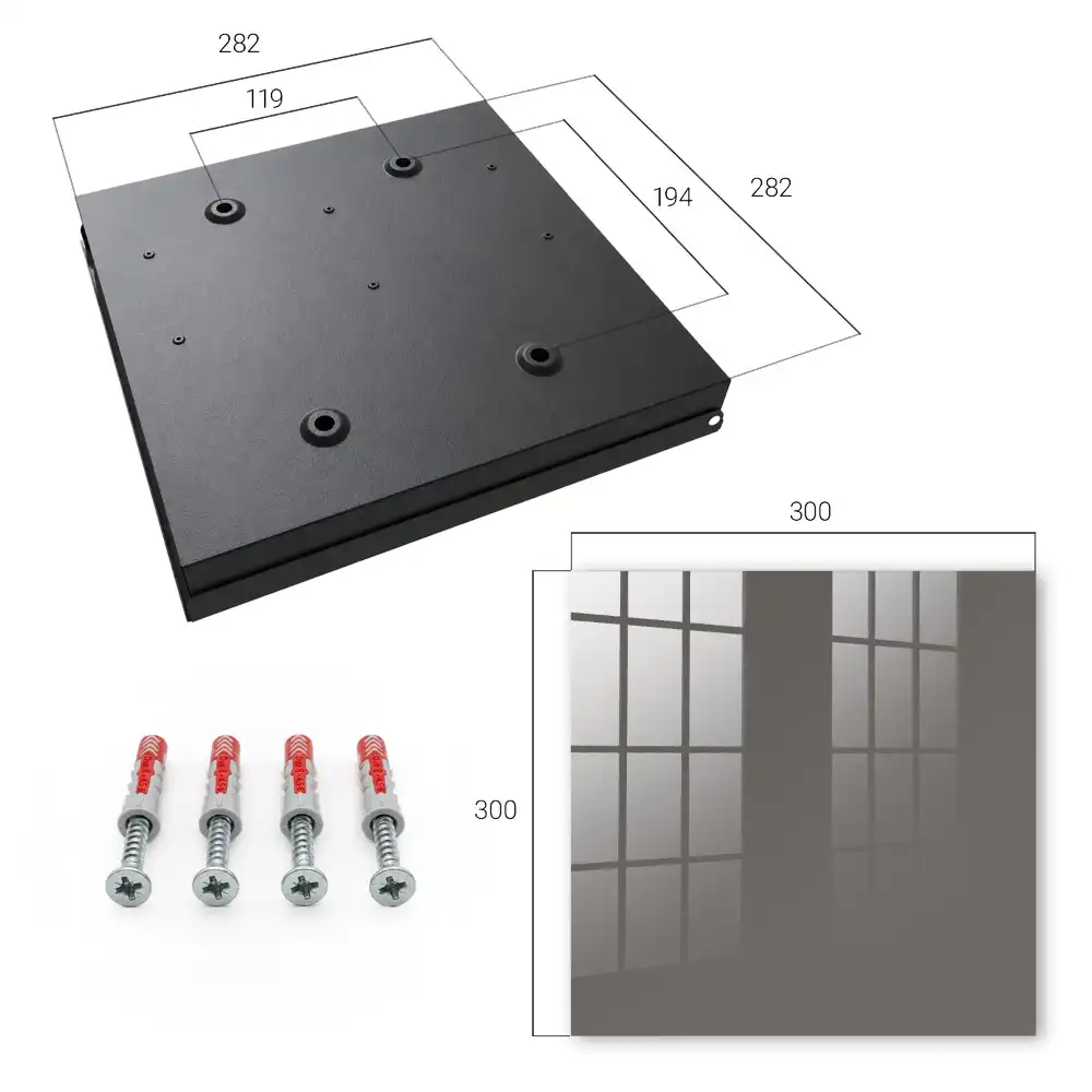 Boîte à clés fond minimaliste gris foncé uni