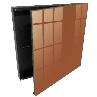 Armoire à clés motif brun uni chaud