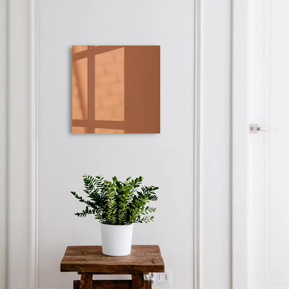 Armoire à clés motif brun uni chaud