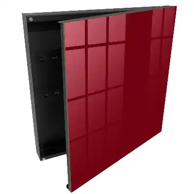 Boîte à clés murale teinte bordeaux uniforme élégante et minimaliste