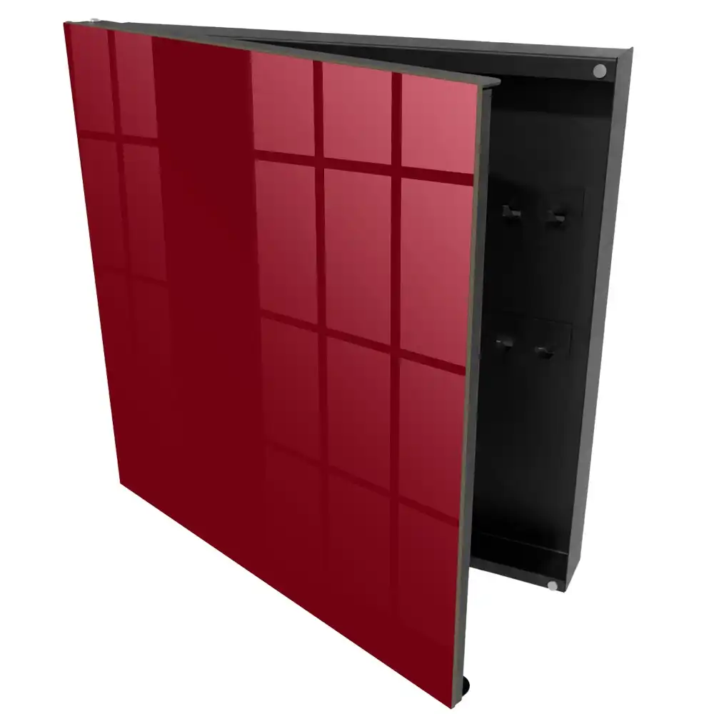 Boîte à clés teinte bordeaux unie style minimaliste