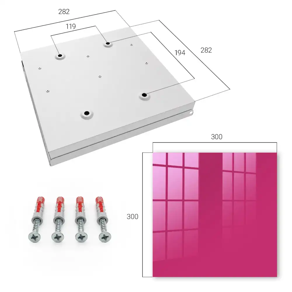 Boîte à clés murale minimalisme fuchsia profond et énergique