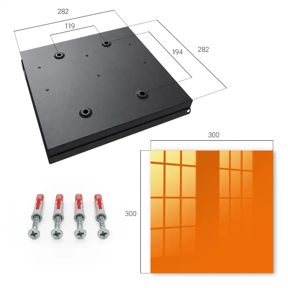 Boîte à clés murale énergie thermique de couleur orange solide