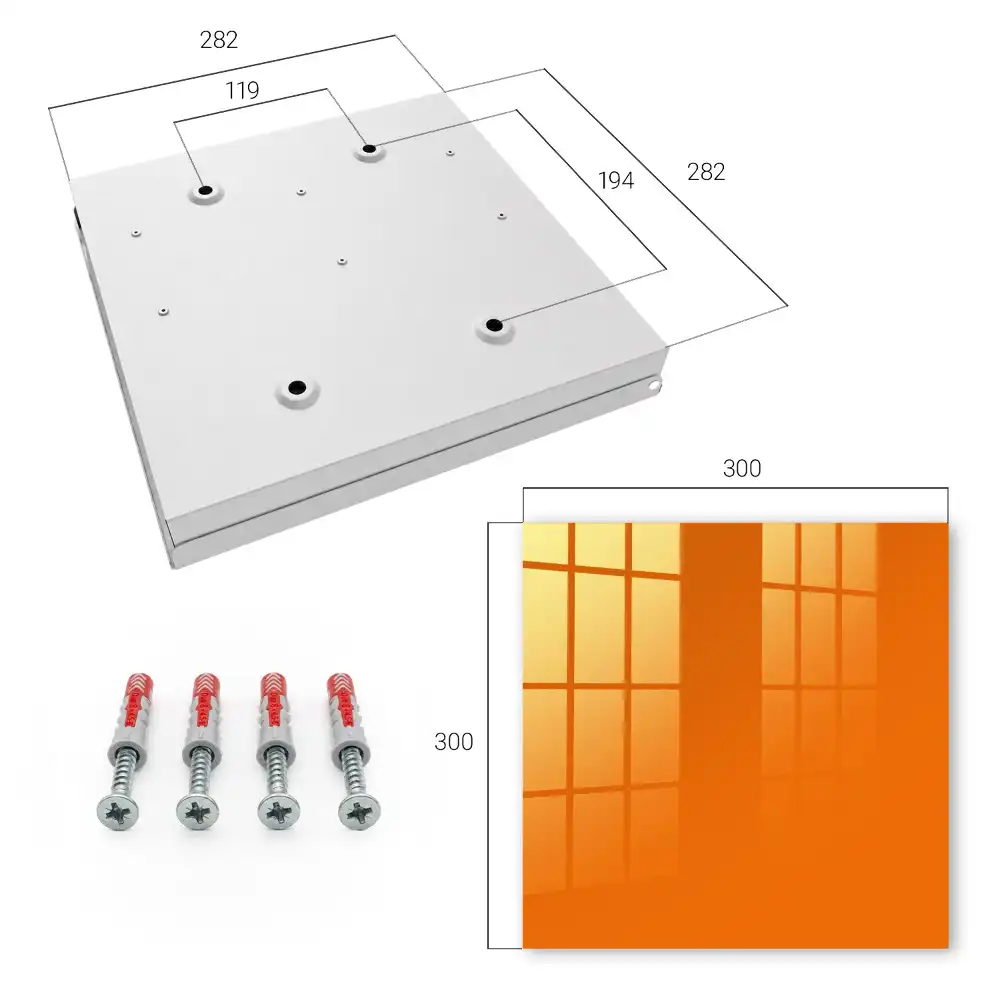 Boîte à clés murale énergie thermique de couleur orange solide