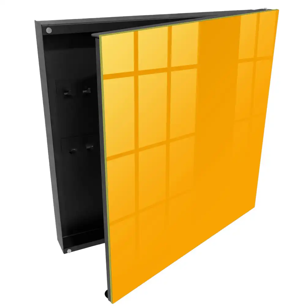 Boîte à clés murale couleur jaune chaude sans motifs