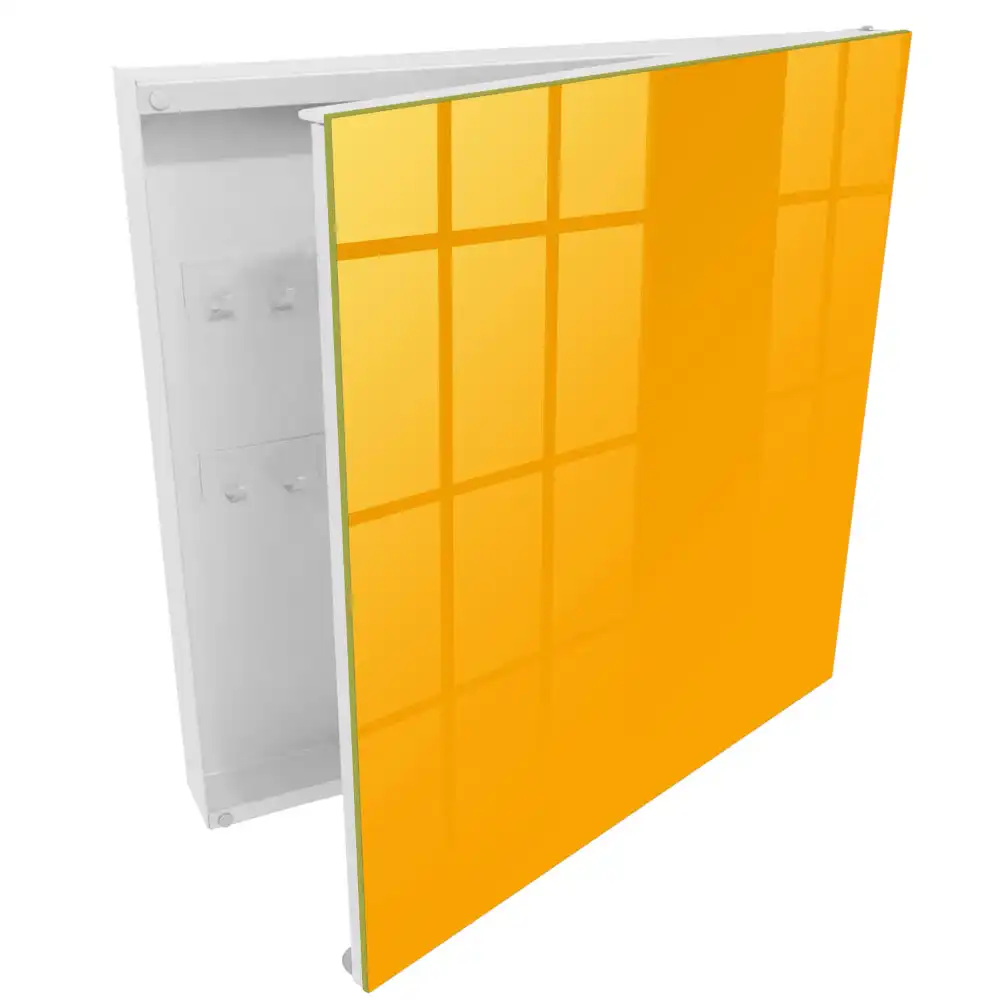 Boîte à clés murale couleur jaune chaude sans motifs