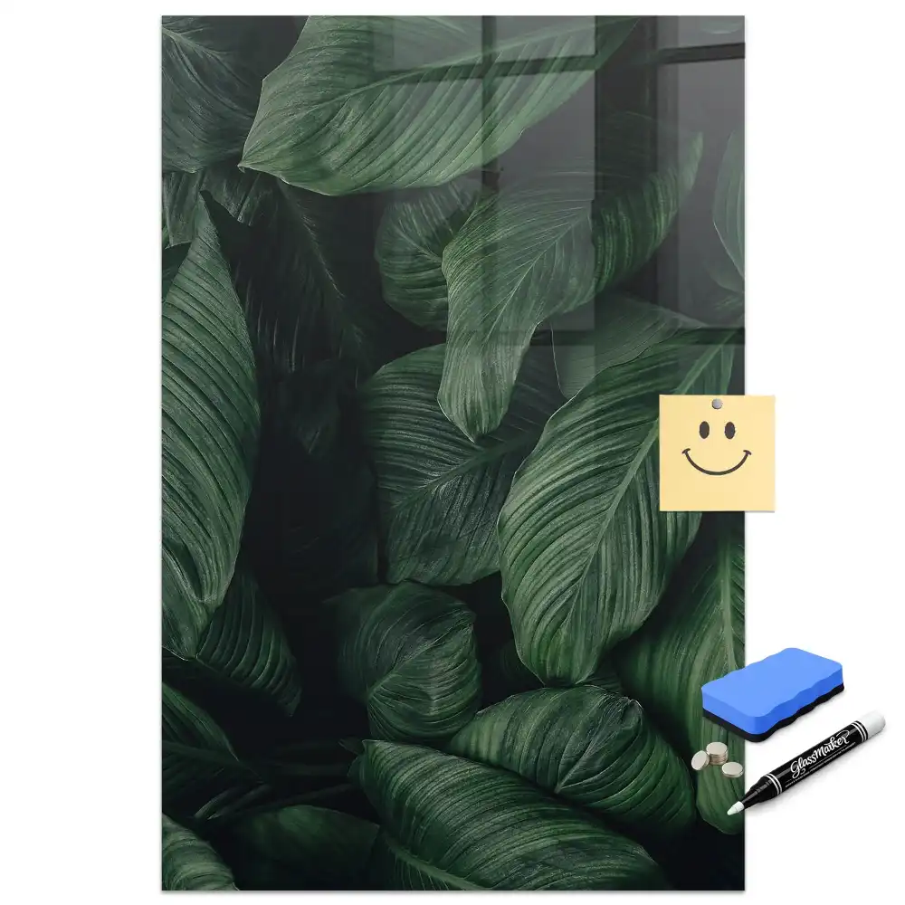 Tableau magnétique effaçable à motifs feuilles exotiques