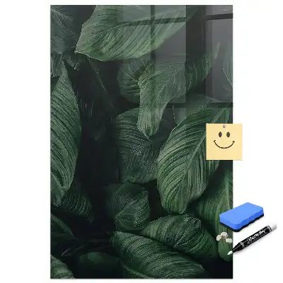 Tableau magnétique effaçable à motifs feuilles exotiques