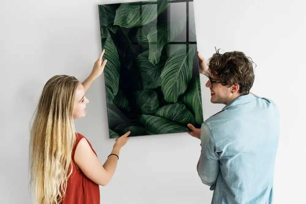 Tableau magnétique effaçable à motifs feuilles exotiques