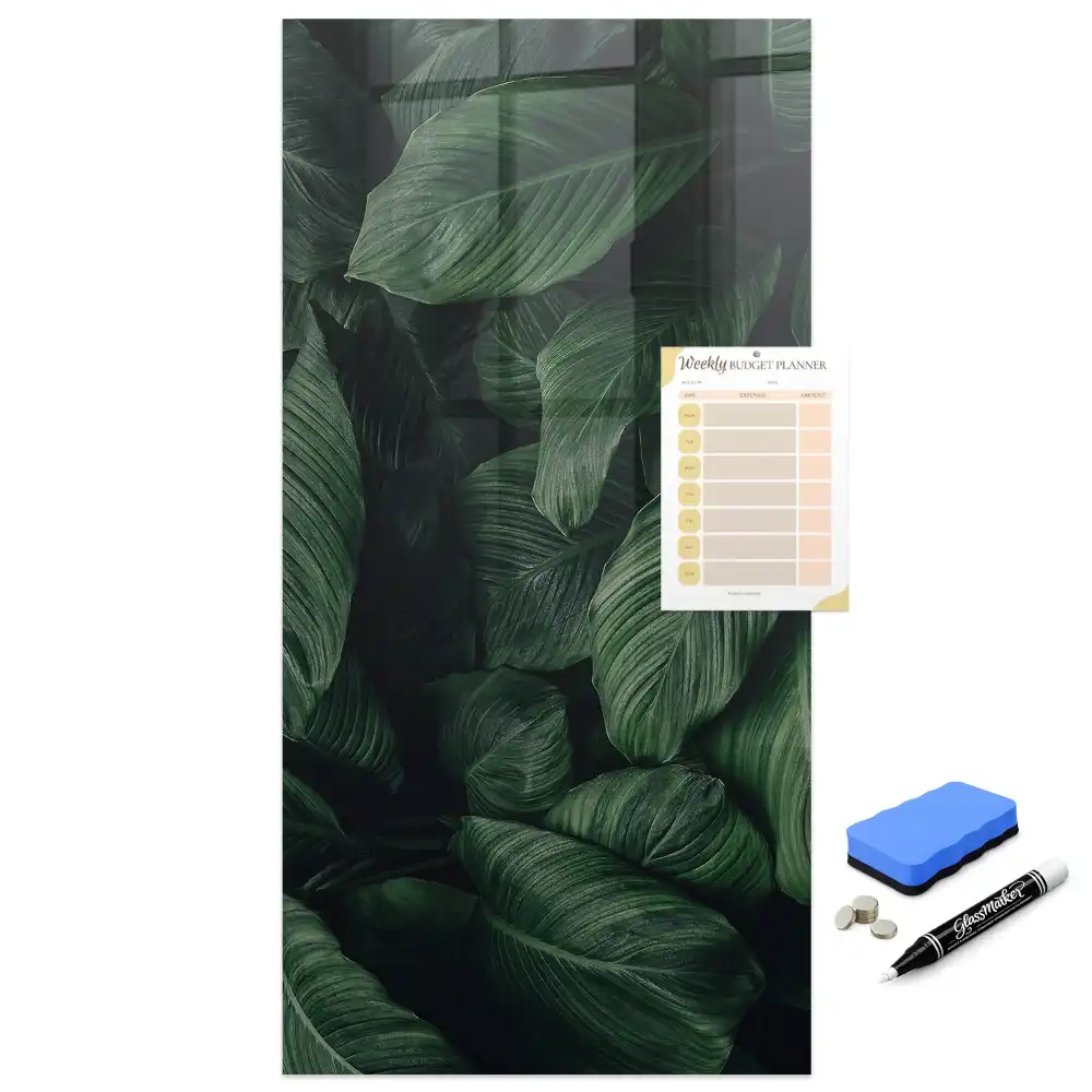 Tableau magnétique effaçable à motifs feuilles exotiques
