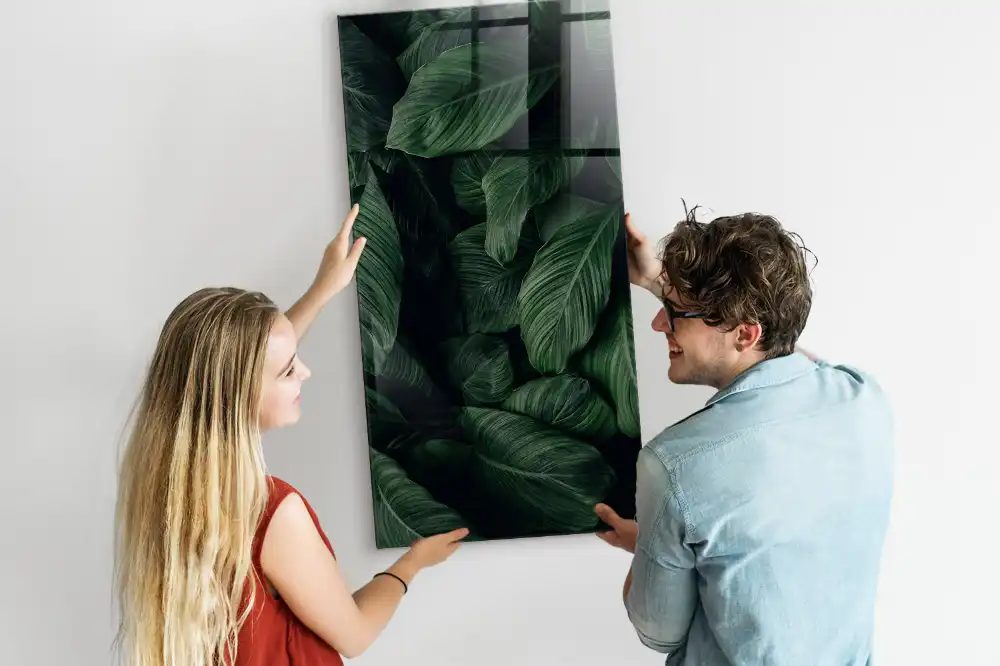 Tableau magnétique effaçable à motifs feuilles exotiques