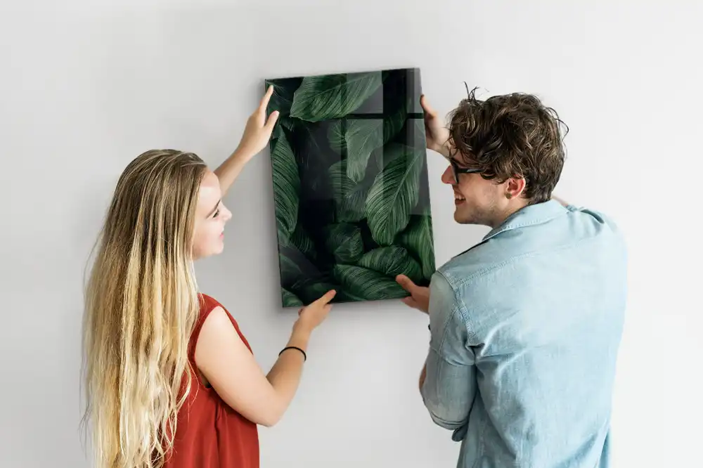 Tableau magnétique effaçable à motifs feuilles exotiques