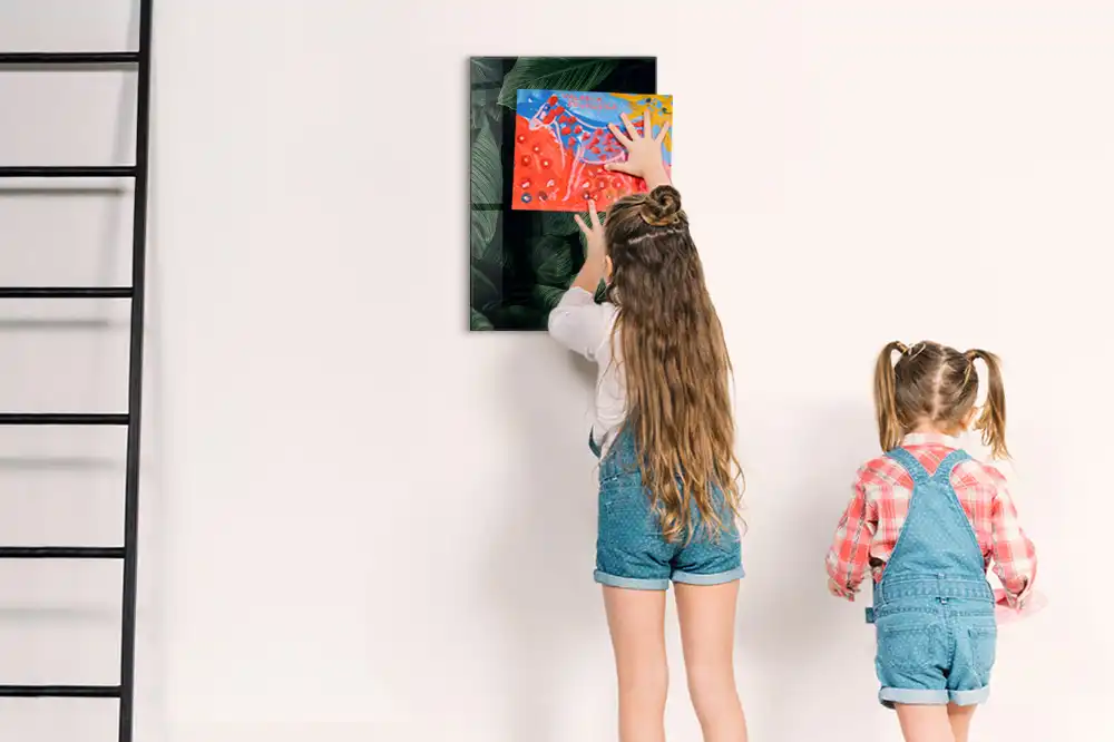 Tableau magnétique effaçable à motifs feuilles exotiques