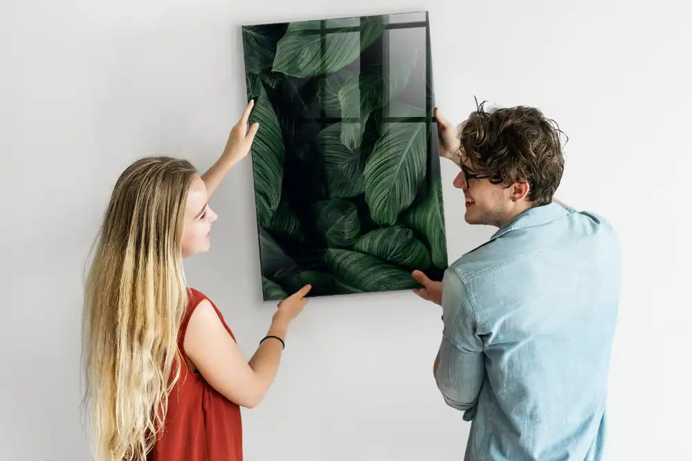 Tableau magnétique effaçable à motifs feuilles exotiques