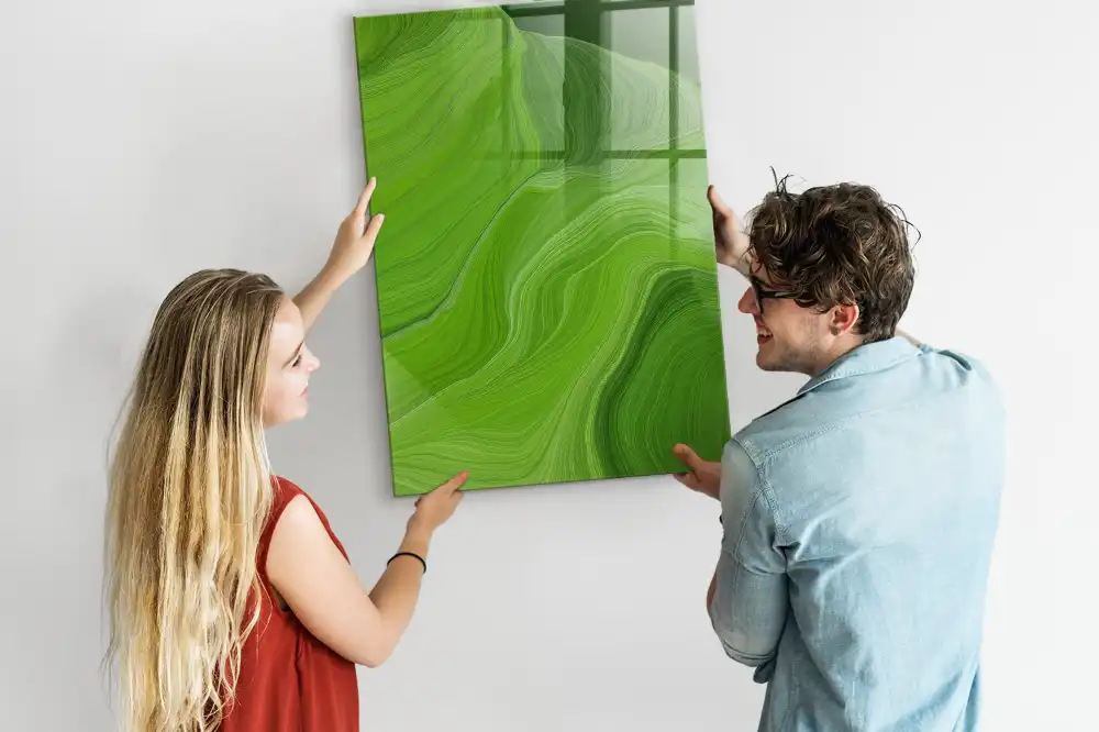 Tableau magnétique effaçable à motif abstraction ondulée