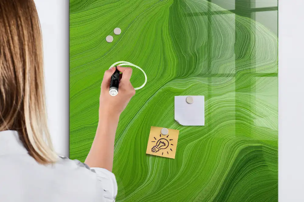 Tableau magnétique effaçable à motif abstraction ondulée