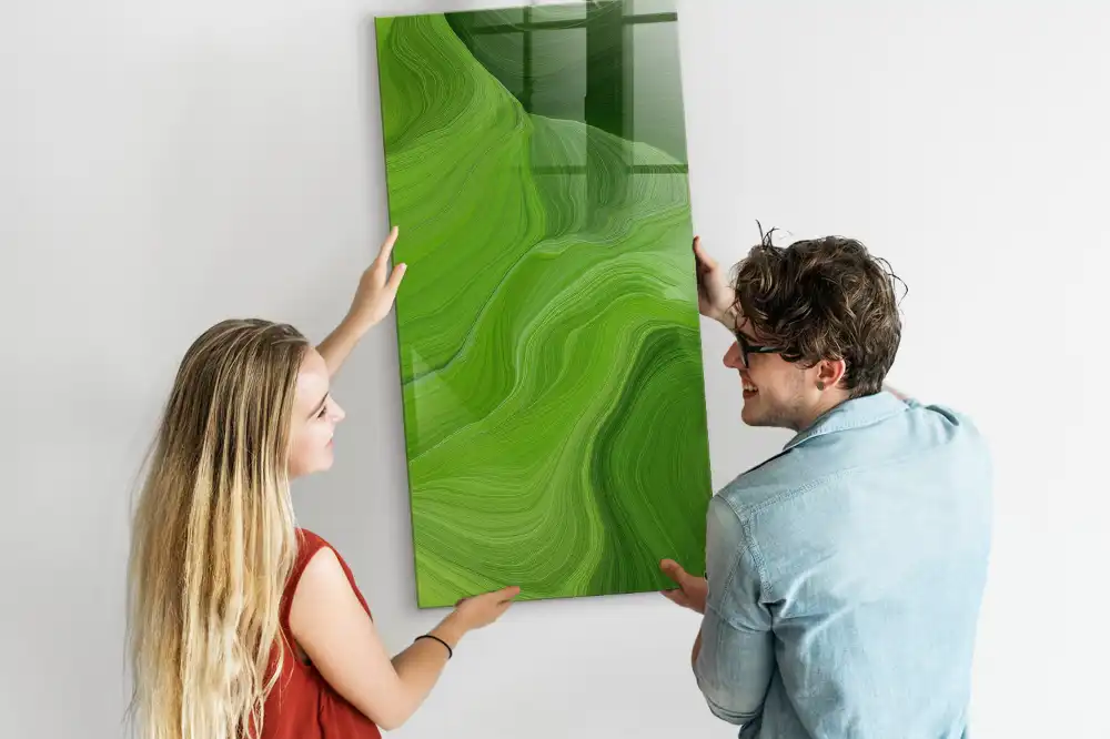 Tableau magnétique effaçable à motif abstraction ondulée