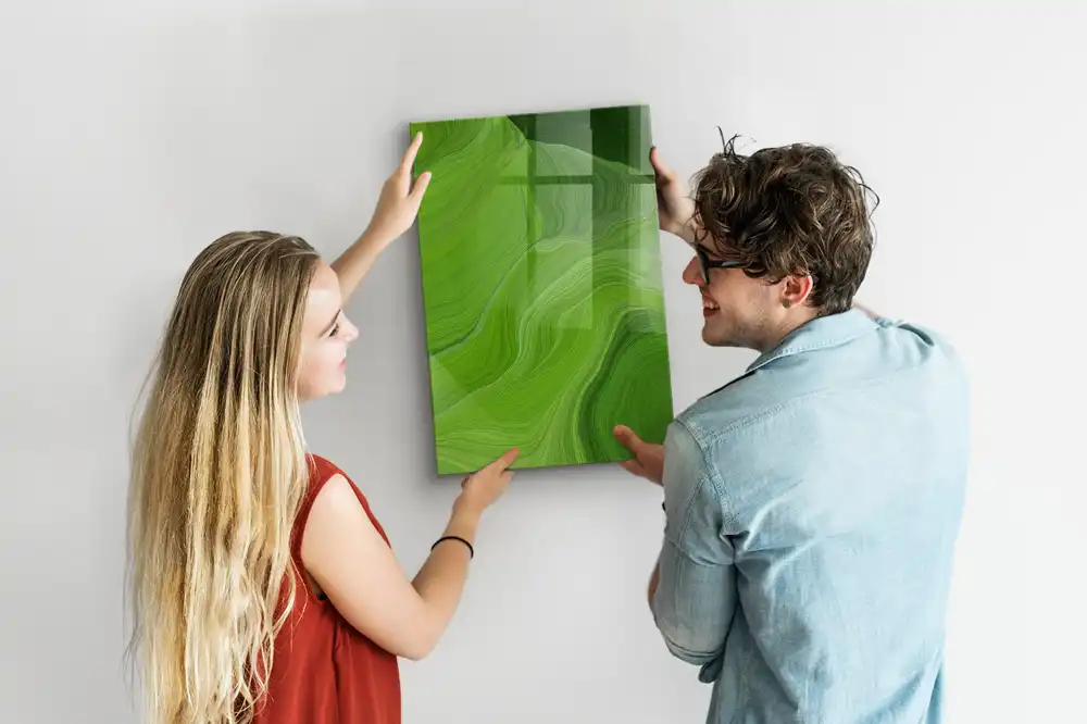 Tableau magnétique effaçable à motif abstraction ondulée