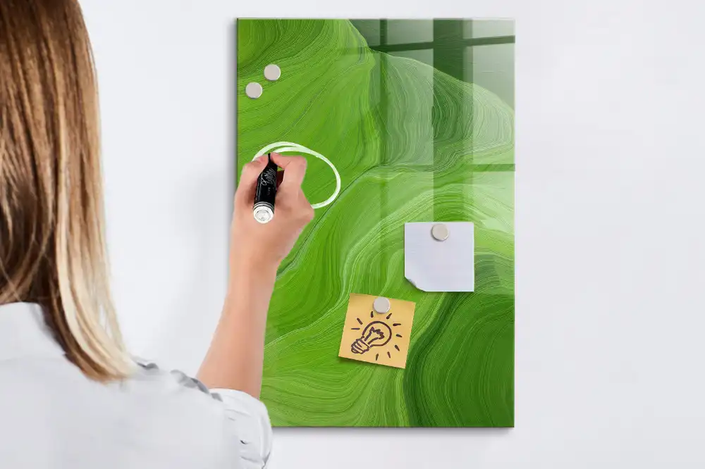 Tableau magnétique effaçable à motif abstraction ondulée