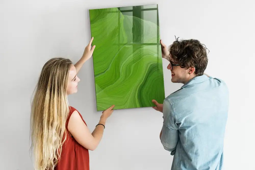 Tableau magnétique effaçable à motif abstraction ondulée