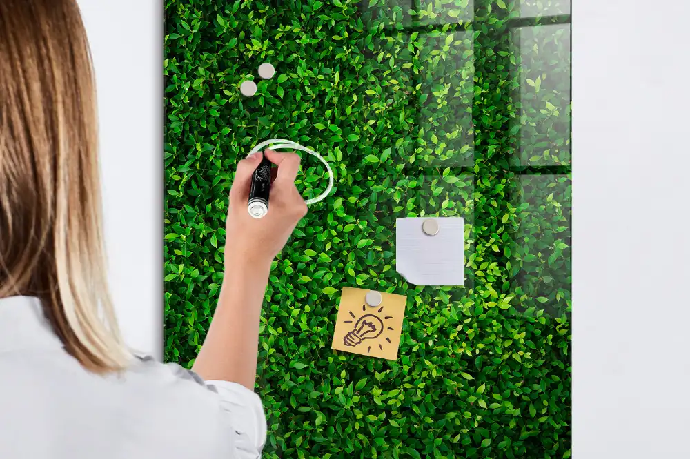 Tableau magnétique effaçable à motif de haie verte