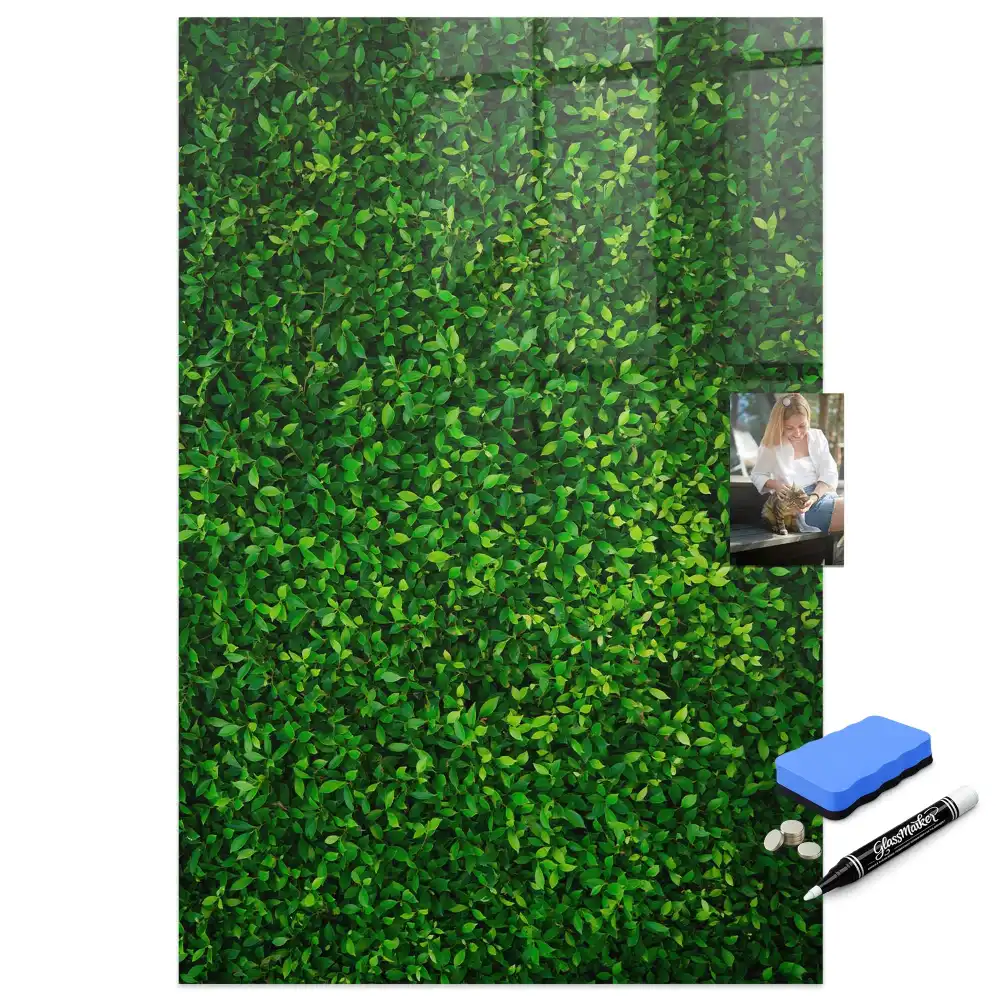 Tableau magnétique effaçable à motif de haie verte
