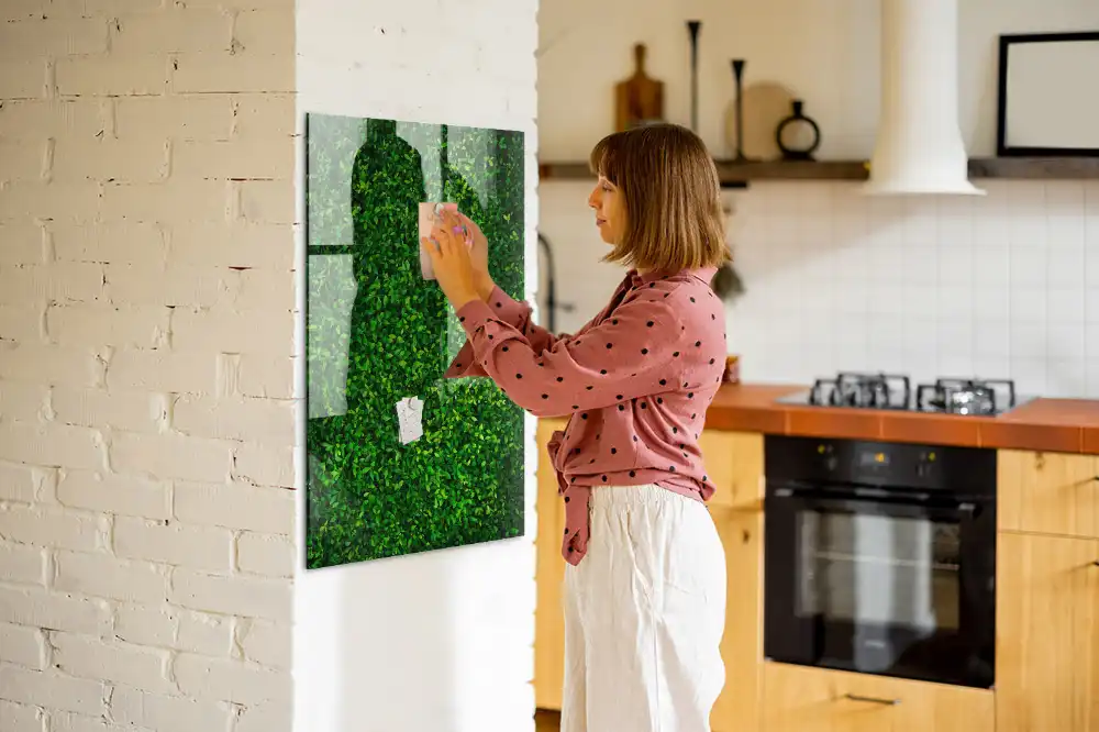Tableau magnétique effaçable à motif de haie verte
