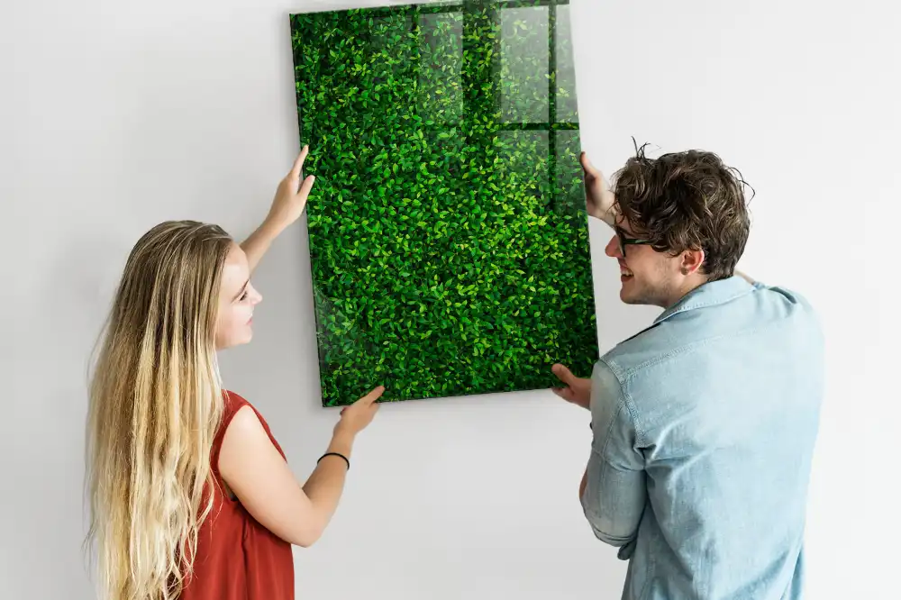 Tableau magnétique effaçable à motif de haie verte