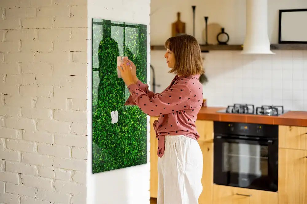 Tableau magnétique effaçable à motif de haie verte