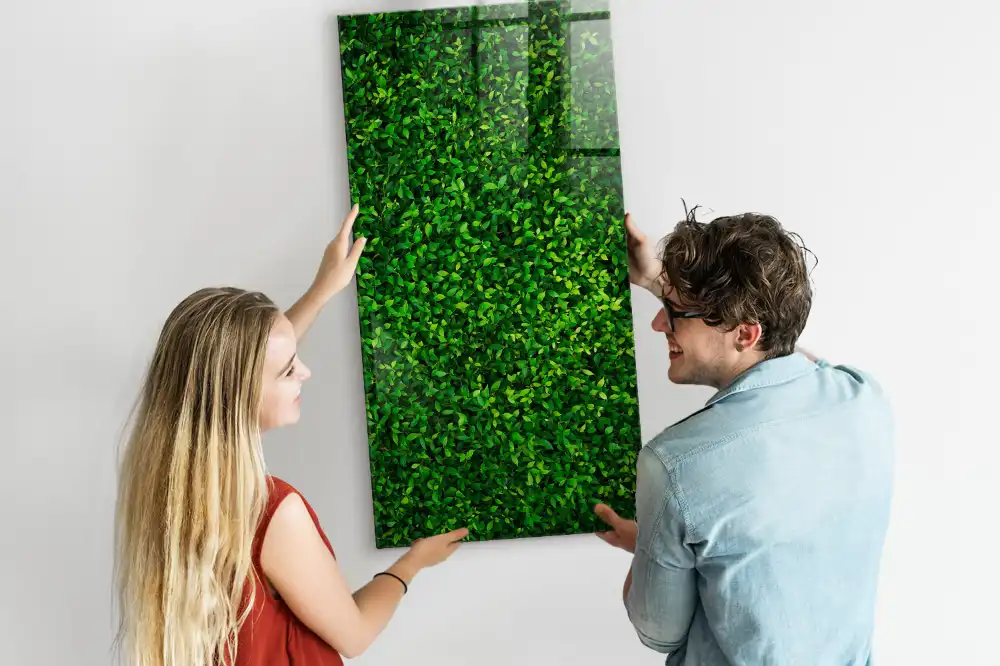 Tableau magnétique effaçable à motif de haie verte