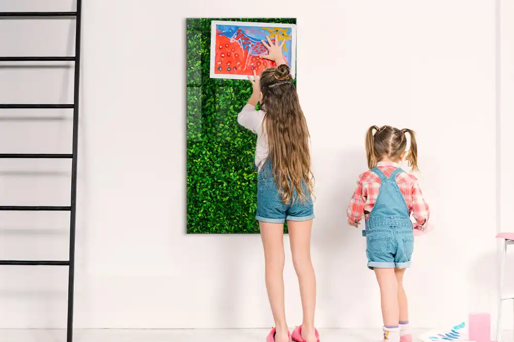 Tableau magnétique effaçable à motif de haie verte
