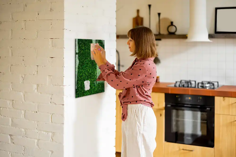 Tableau magnétique effaçable à motif de haie verte