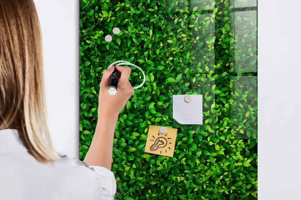 Tableau magnétique effaçable à motif de haie verte