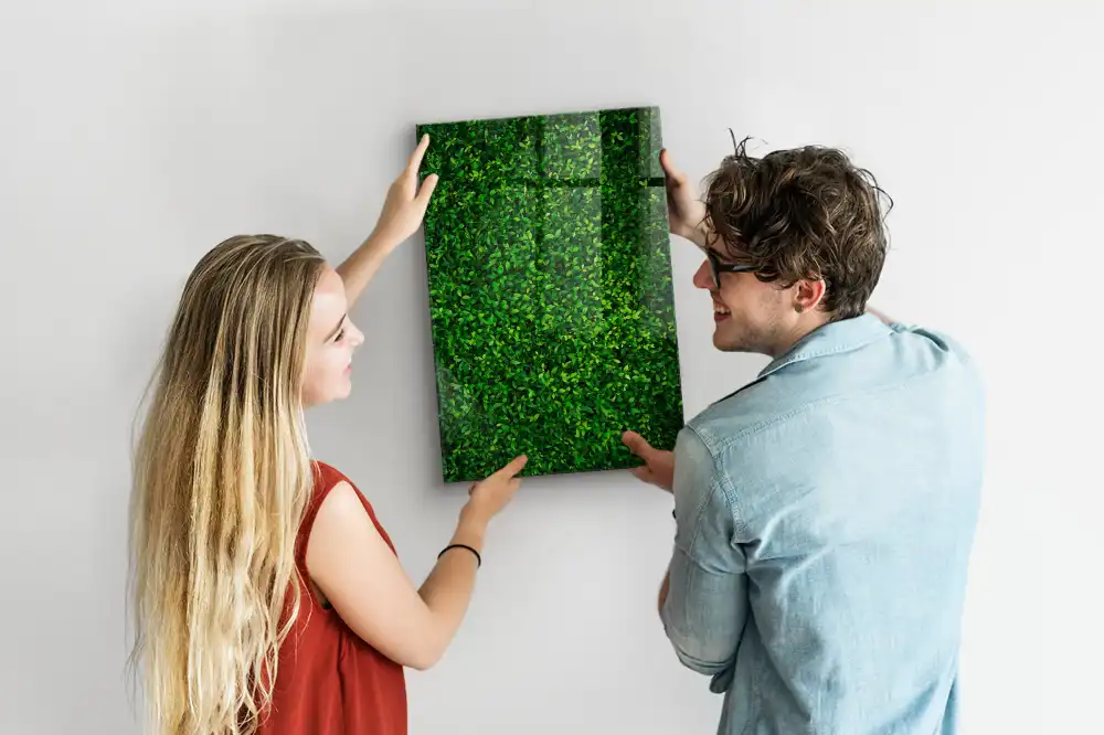 Tableau magnétique effaçable à motif de haie verte
