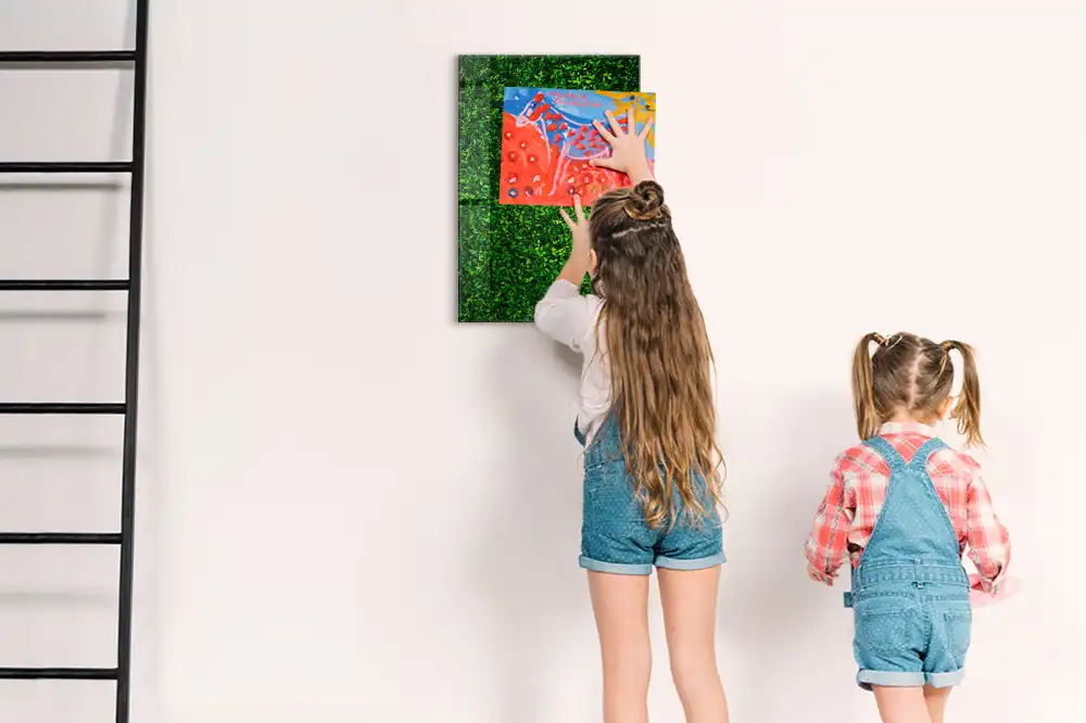Tableau magnétique effaçable à motif de haie verte
