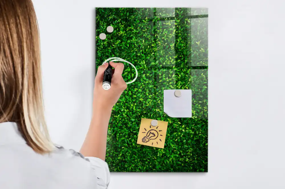 Tableau magnétique effaçable à motif de haie verte