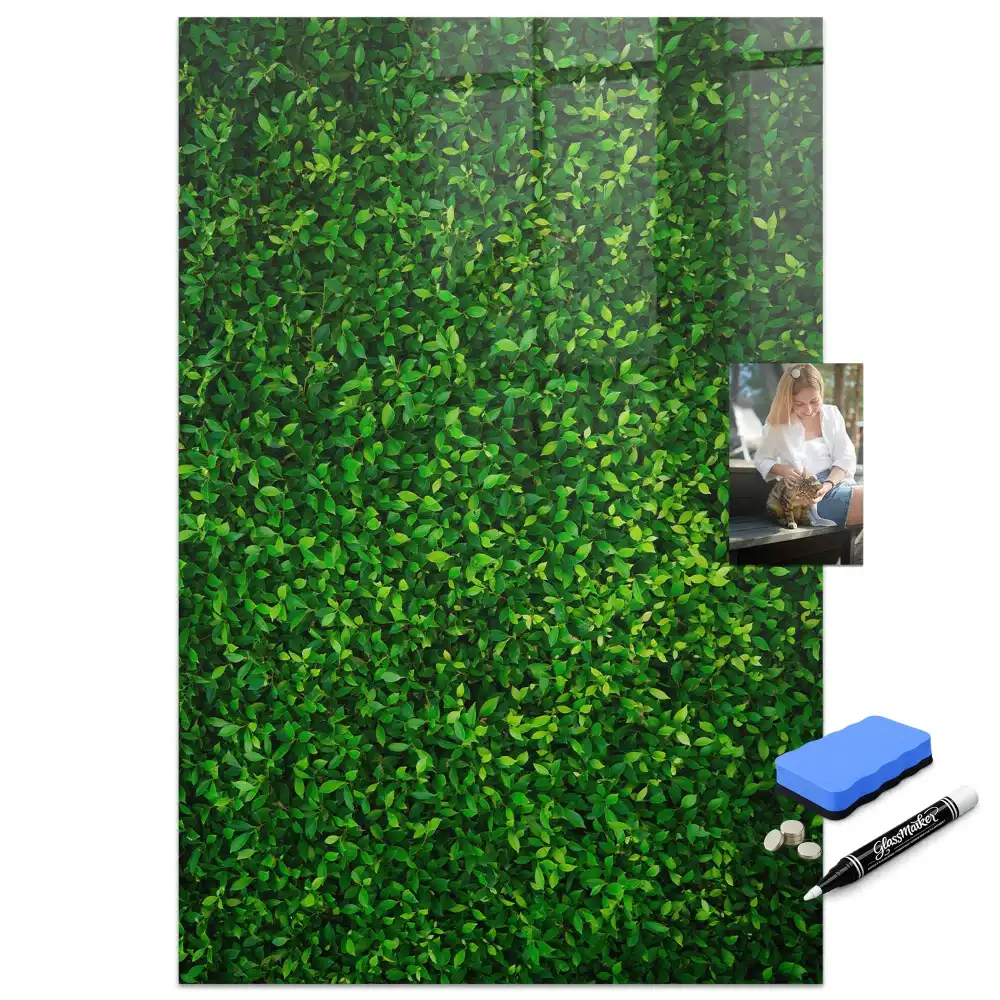 Tableau magnétique effaçable à motif de haie verte