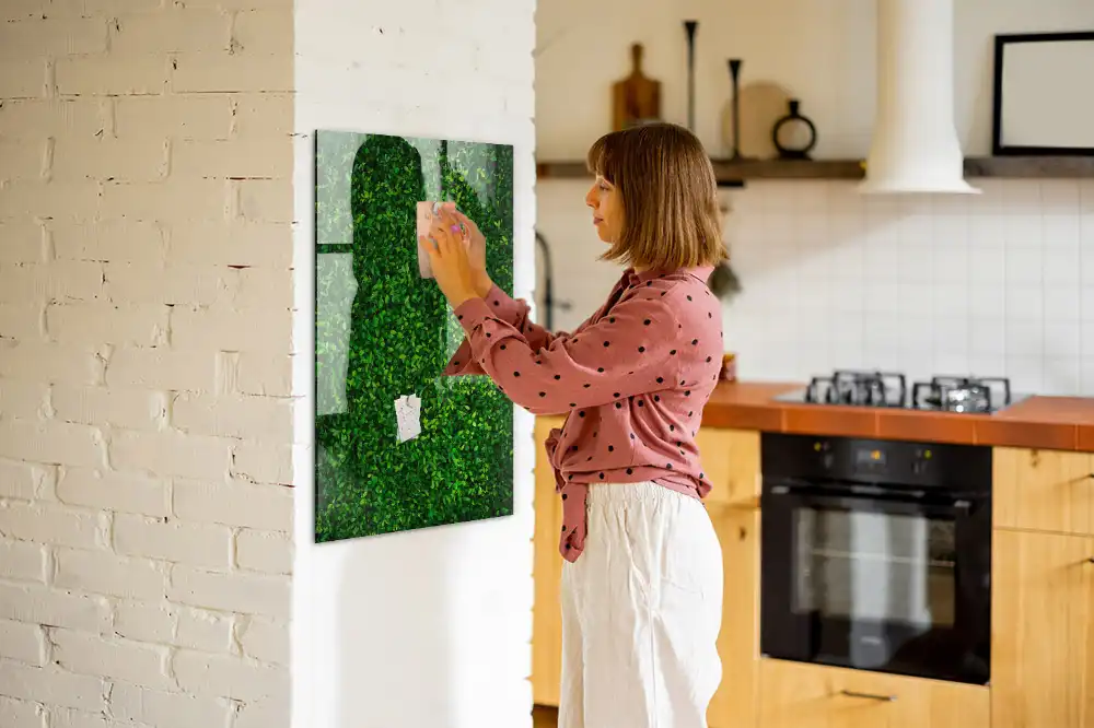 Tableau magnétique effaçable à motif de haie verte