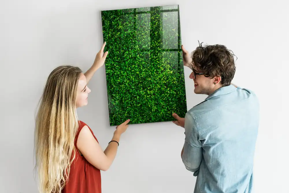 Tableau magnétique effaçable à motif de haie verte